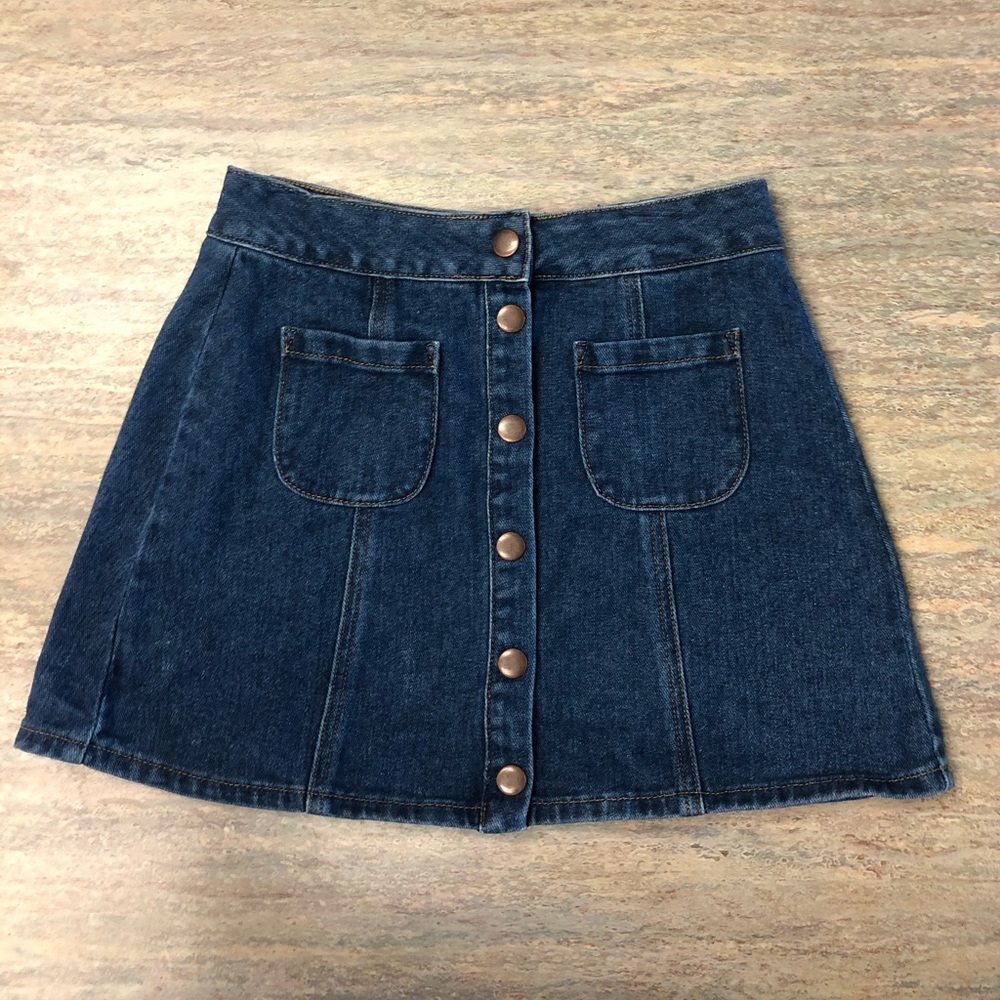 Denim Button Down Skirt